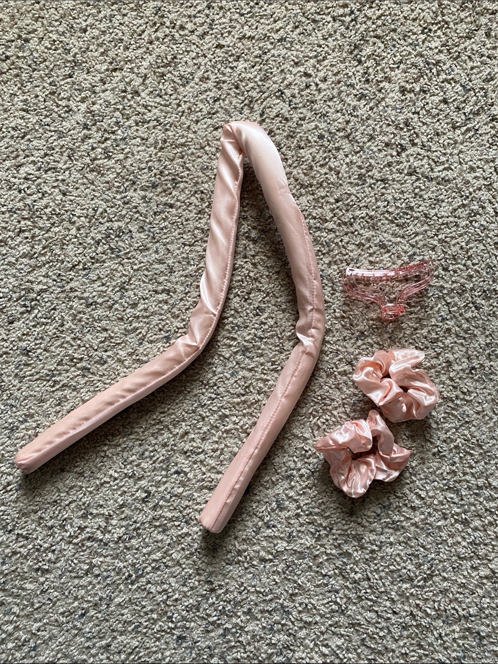 Pink Satin Curling Rod Headband Bundle (NWOT) (For heatless curls)